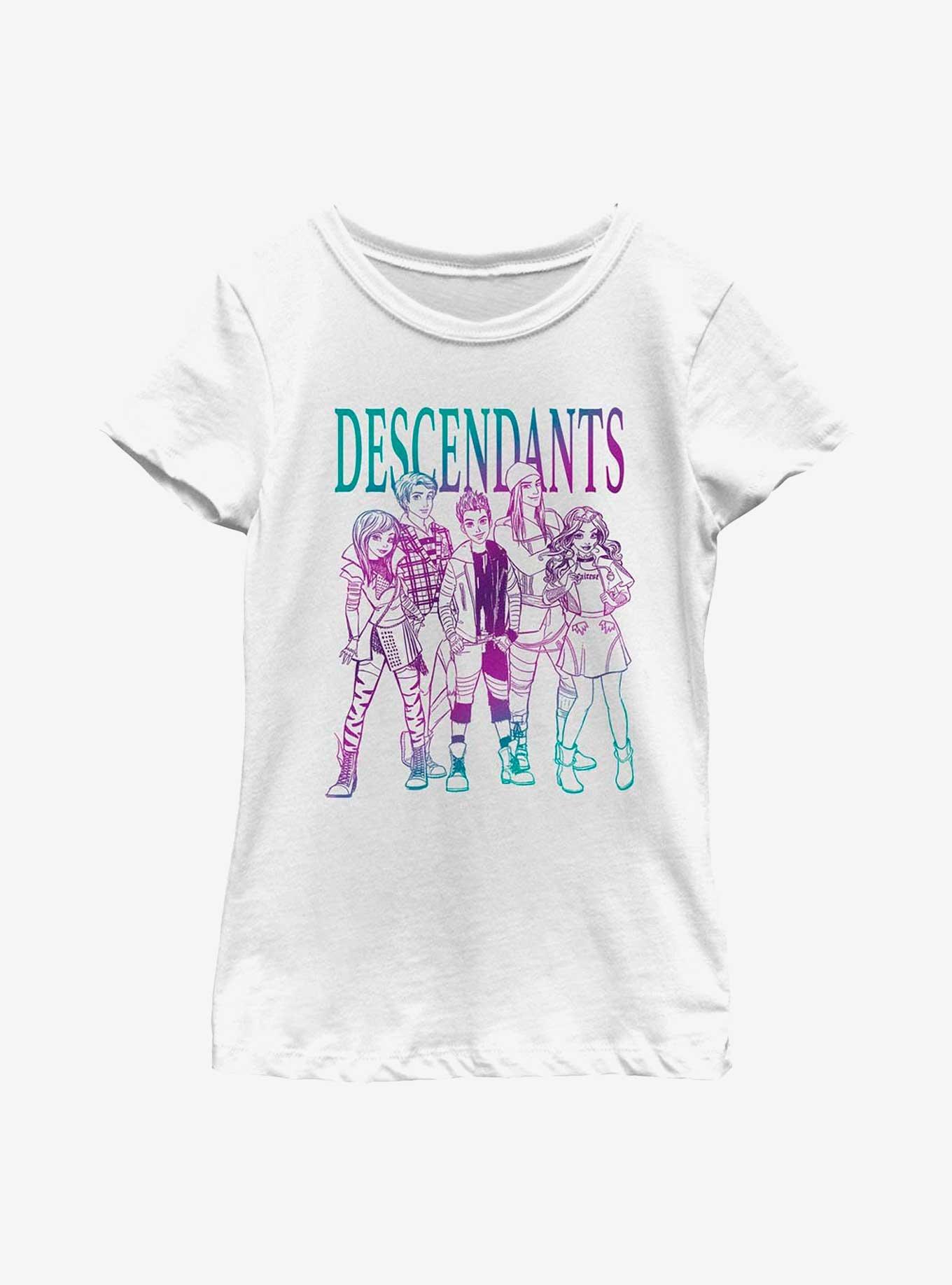 Disney Descendants Sketch Group Youth Girls T-Shirt, , hi-res