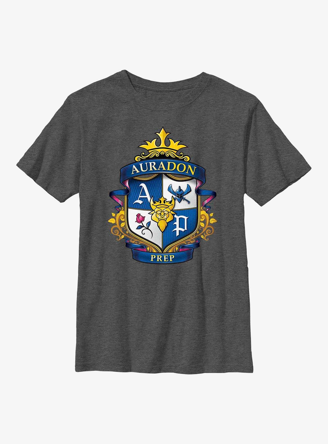 Disney Descendants Auradon Prep Crest Youth T-Shirt, CHAR HTR, hi-res