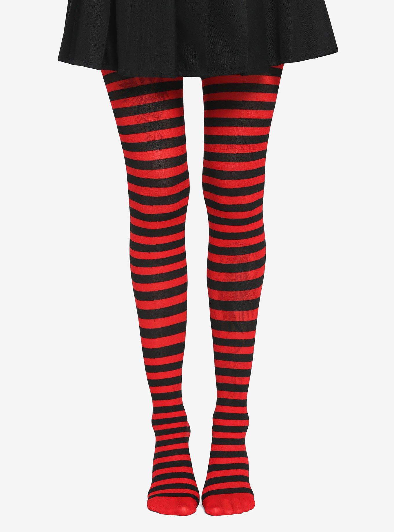 Leg Avenue Beck Vertical Striped Tights - Black