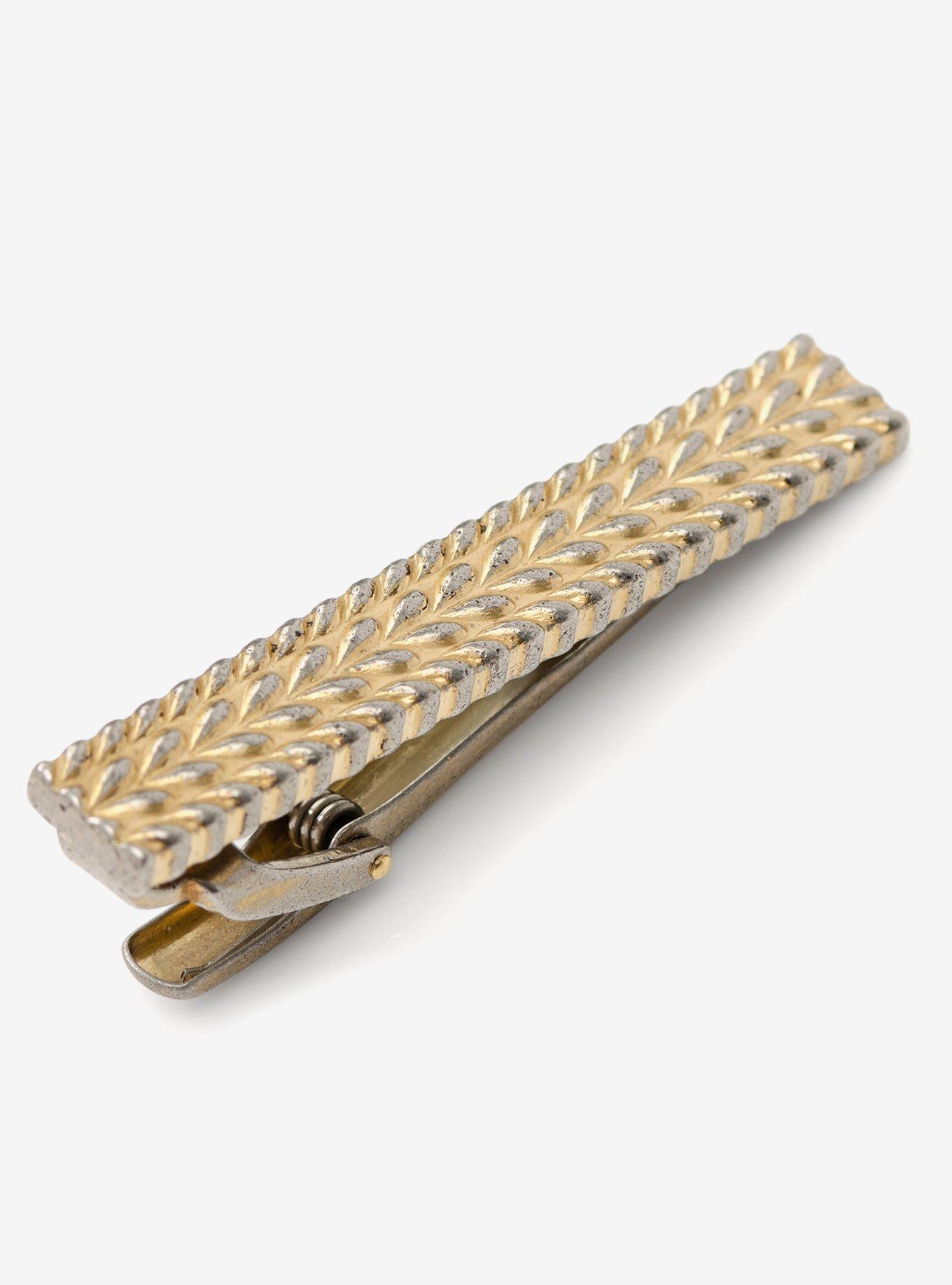 Antique Gold Herringbone Tie Bar, , hi-res