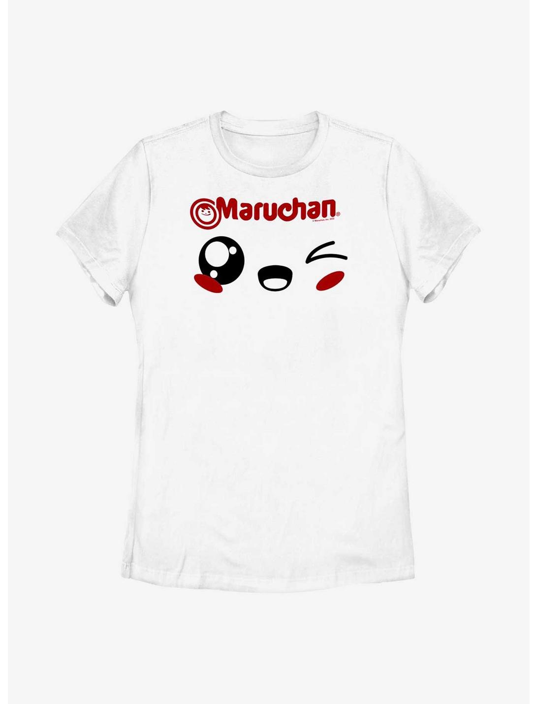 Maruchan Cute Wink Face Womens T-Shirt, WHITE, hi-res