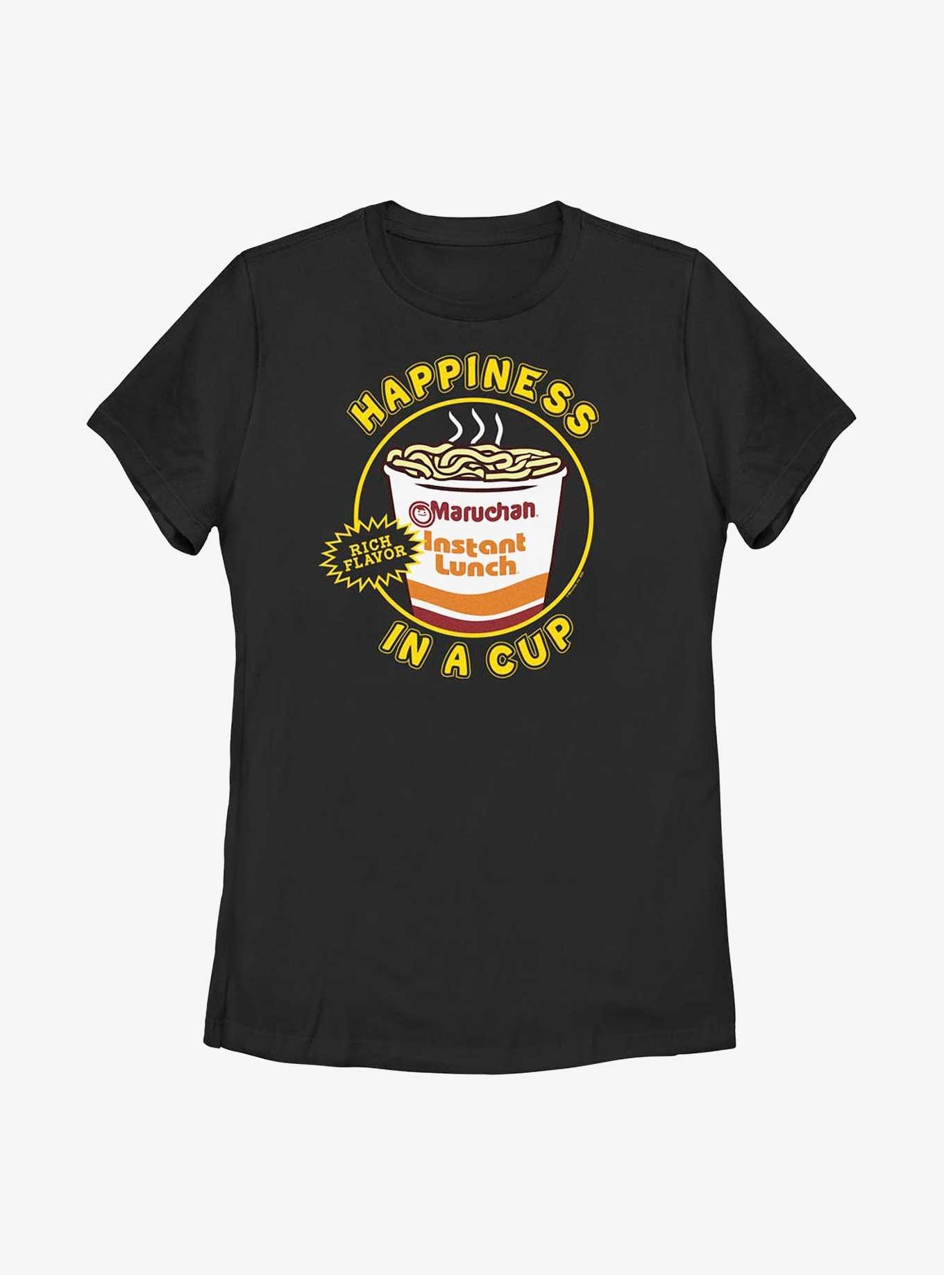 Maruchan Happiness In A Cup Womens T-Shirt, BLACK, hi-res
