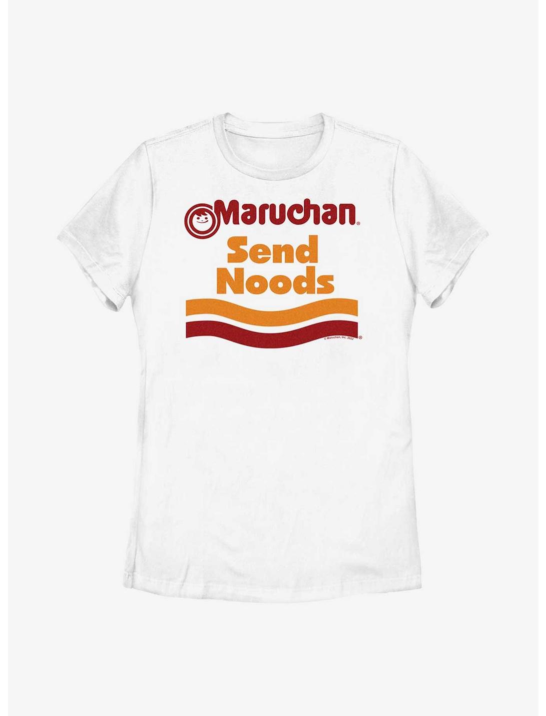 Maruchan Logo Send Noods Womens T-Shirt, WHITE, hi-res