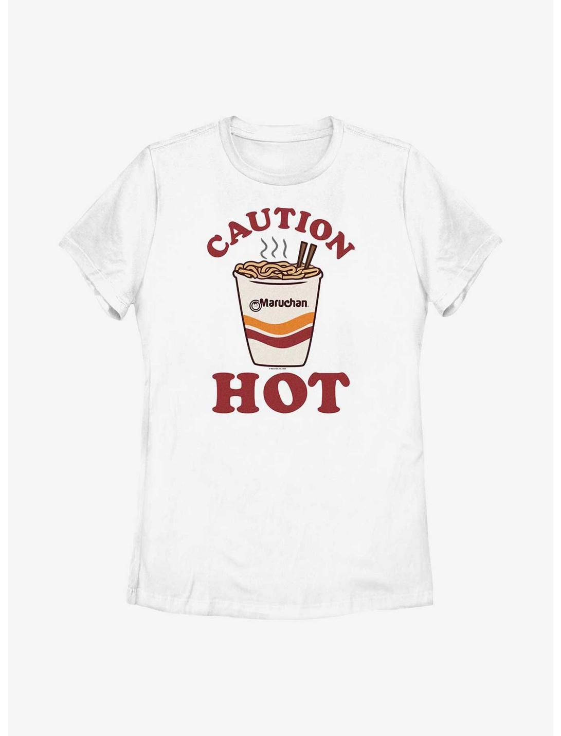 Maruchan Caution Hot Womens T-Shirt, WHITE, hi-res