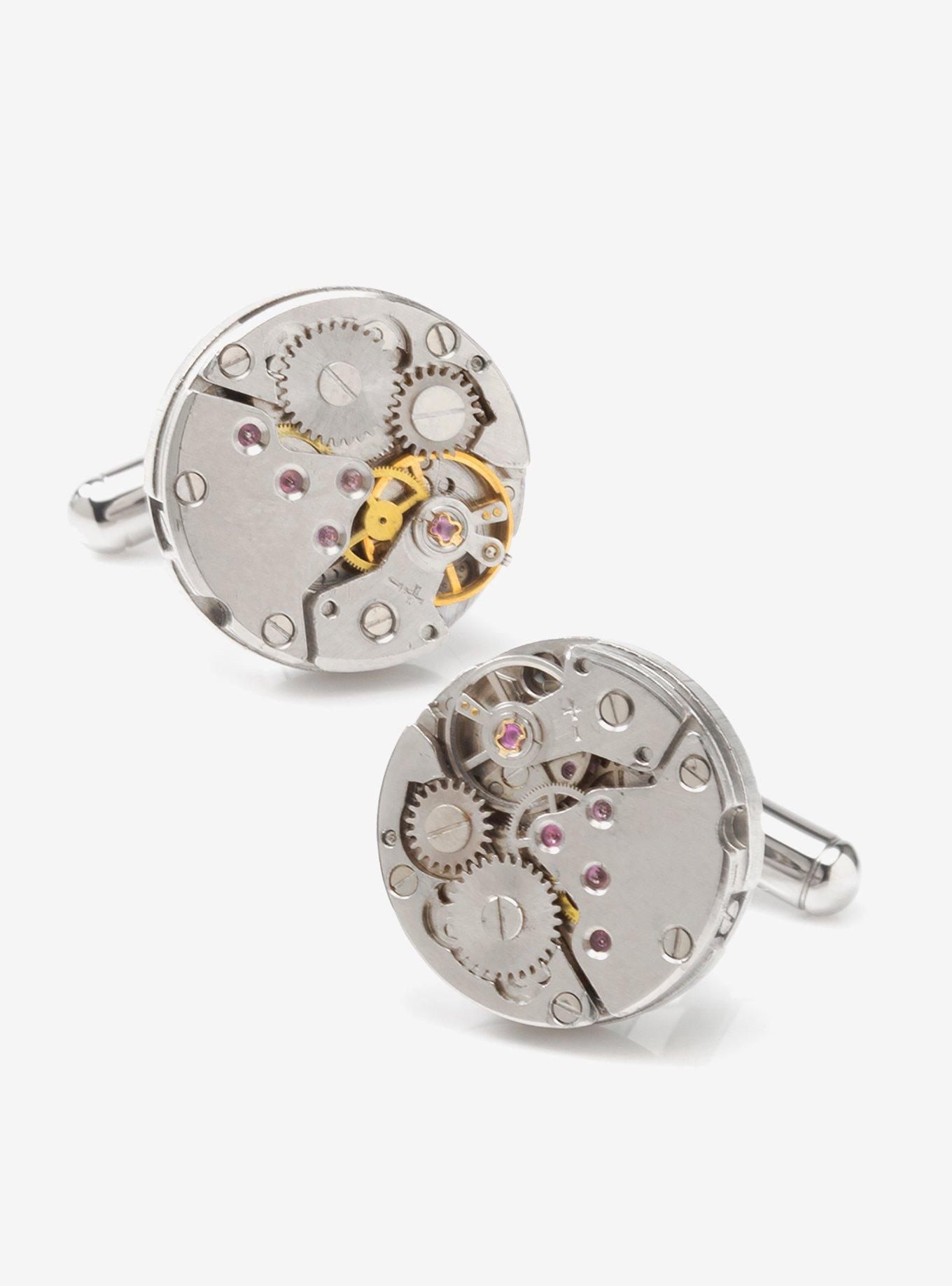 Open Edge Skeleton Watch Movement Cufflinks, , hi-res