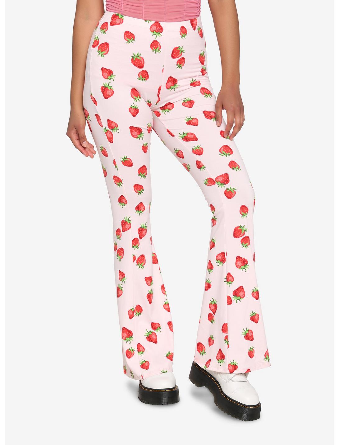 Strawberry Flare Pants, BLACK, hi-res