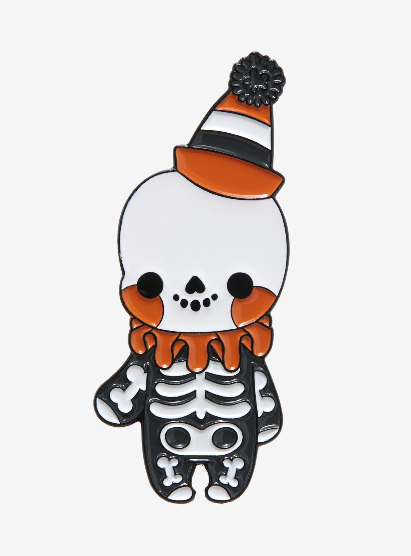 Skeleton Clown Enamel Pin By Bright Bat Design, , hi-res