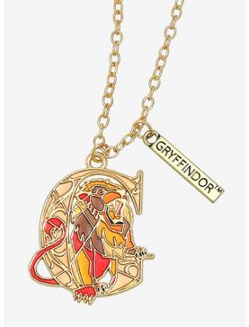 Harry Potter Gryffindor Lion Stained Glass Necklace - BoxLunch Exclusive, , hi-res