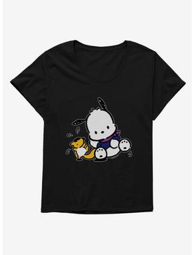 Pochacco Playing With Mon-Mon Womens T-Shirt Plus Size, , hi-res