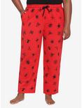 Marvel Spider-Man Logos Pajama Pants Plus Size, BLACK, hi-res