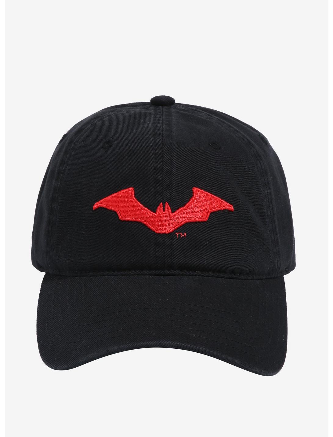 DC Comics The Batman Red Bat Logo Black Cap, , hi-res