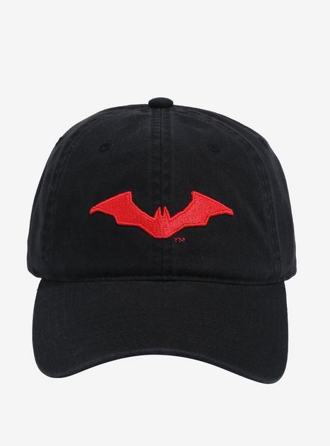 Dc Comics The Batman Red Bat Logo Black Cap 