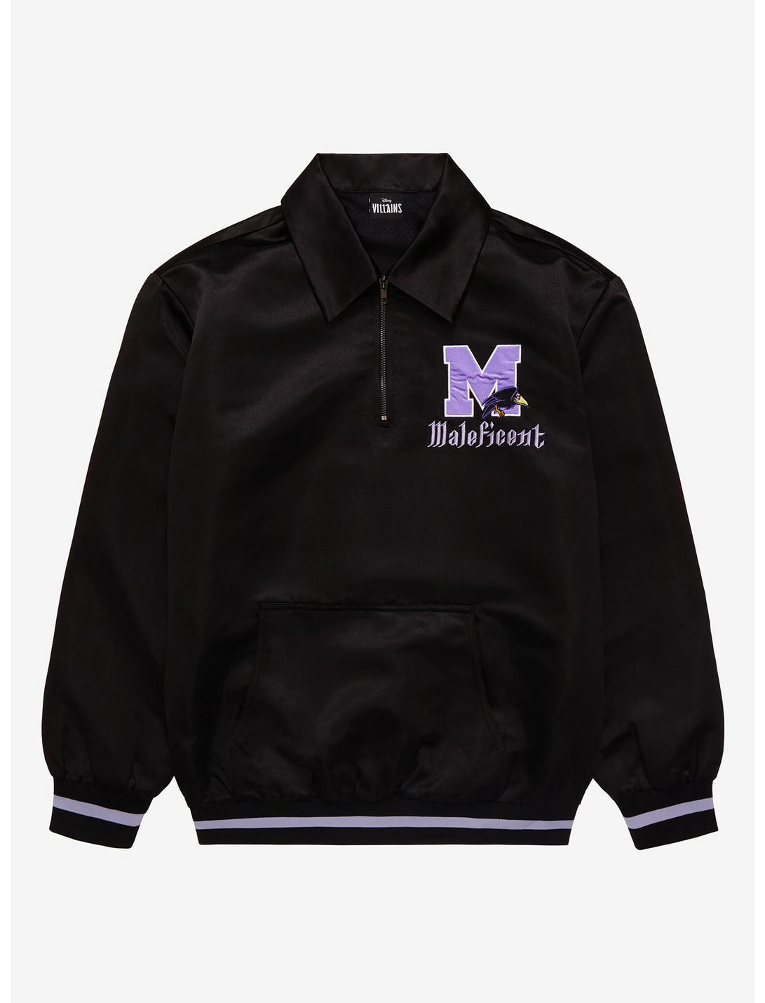 Disney Villains Maleficent Collegiate Quarter-Zip Sweater, BLACK, hi-res