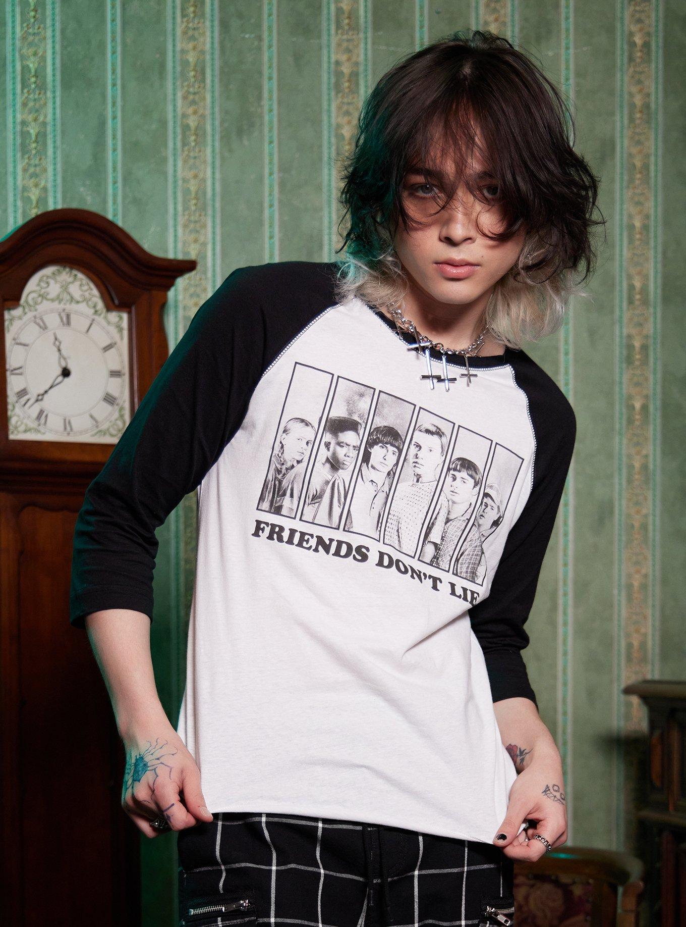 STRANGER THINGS FRIENDS DON'T LIE GIRLS RAGLAN TEE