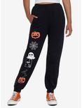 Halloween Icons Mesh Girls Pants, BLACK, hi-res