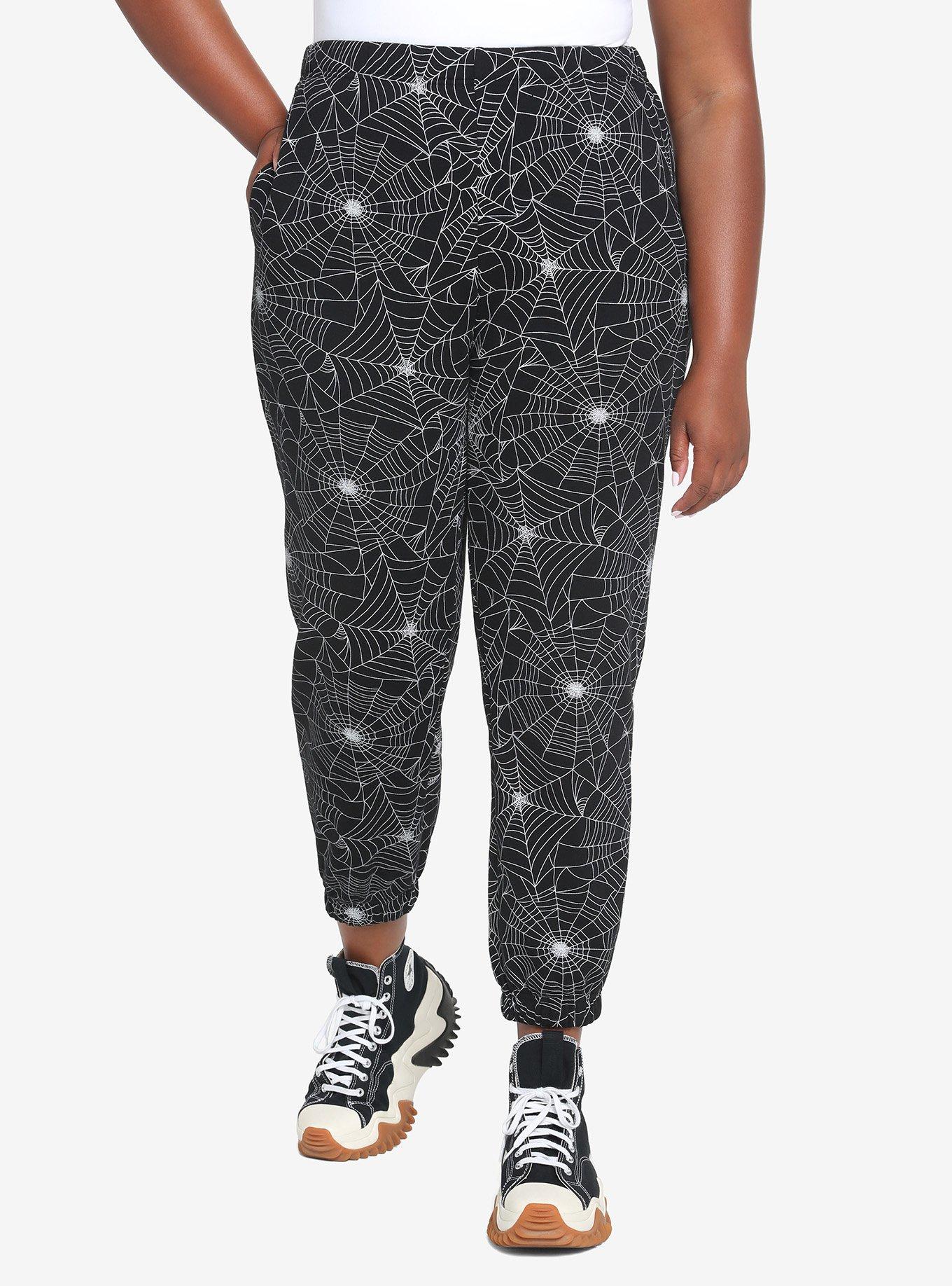 Spiderweb Girls Jogger Pants Plus Size, BLACK, hi-res