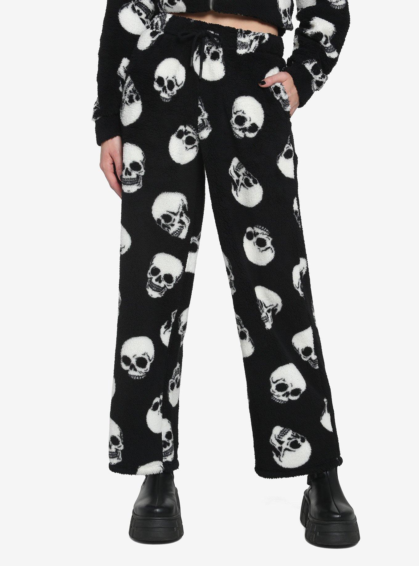 Just Love Women's Plush Pajama Pants - Cozy Lounge Sleepwear (Skulls, Small)