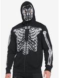 Skeleton Face Full-Zip Hoodie, BLACK, hi-res