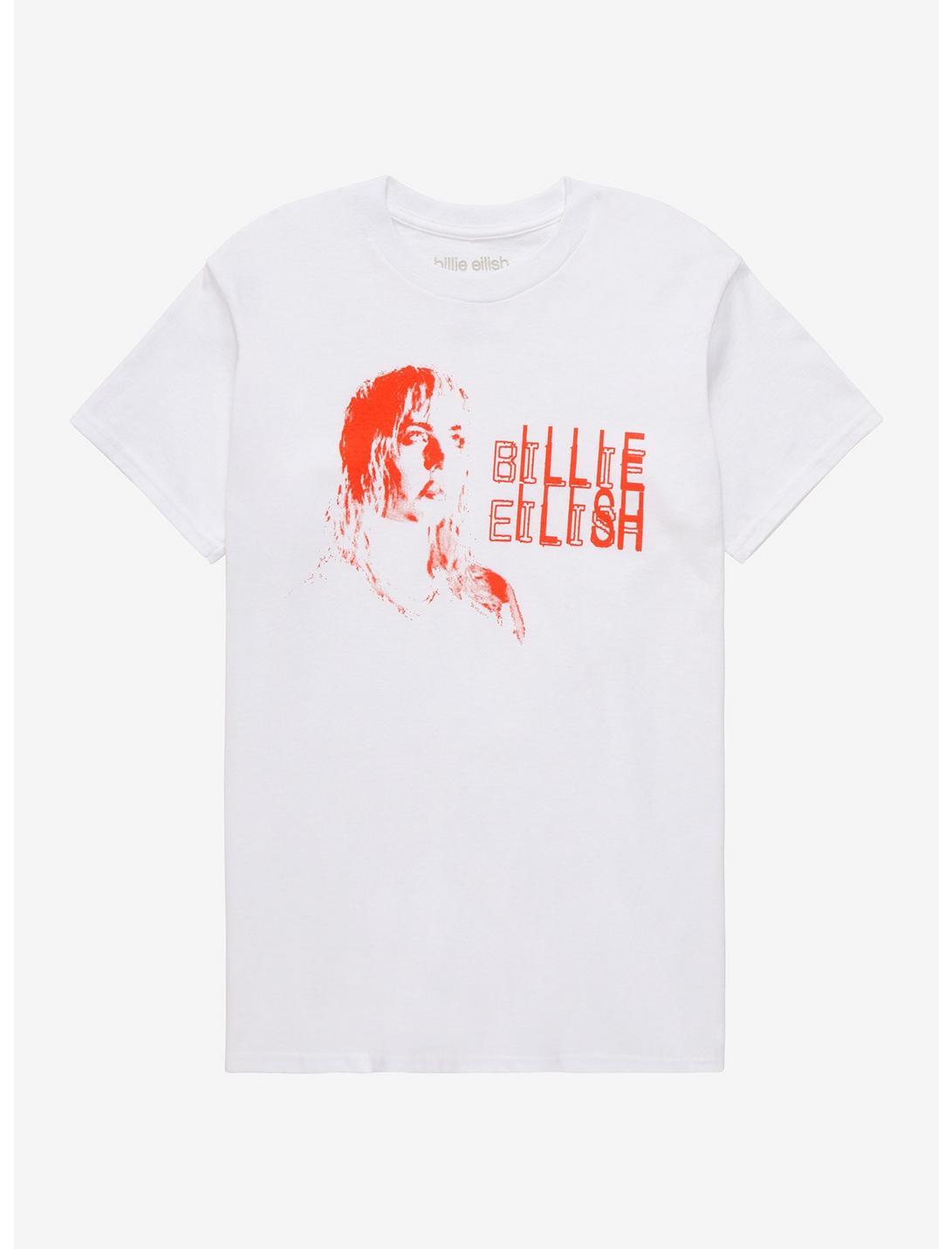 Billie Eilish Pixel Portrait Boyfriend Fit Girls T-Shirt, BRIGHT WHITE, hi-res