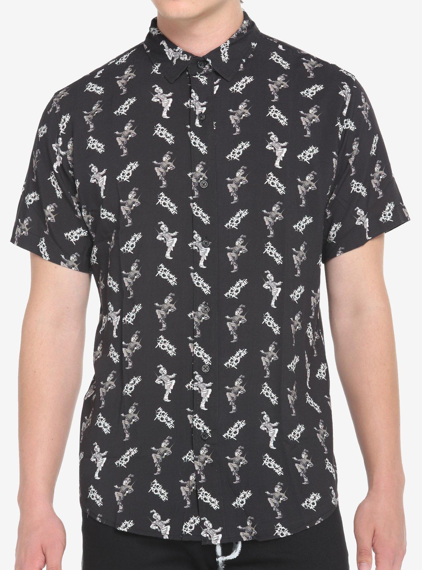 My Chemical Romance Black Parade Woven Button-Up, MULTI, hi-res
