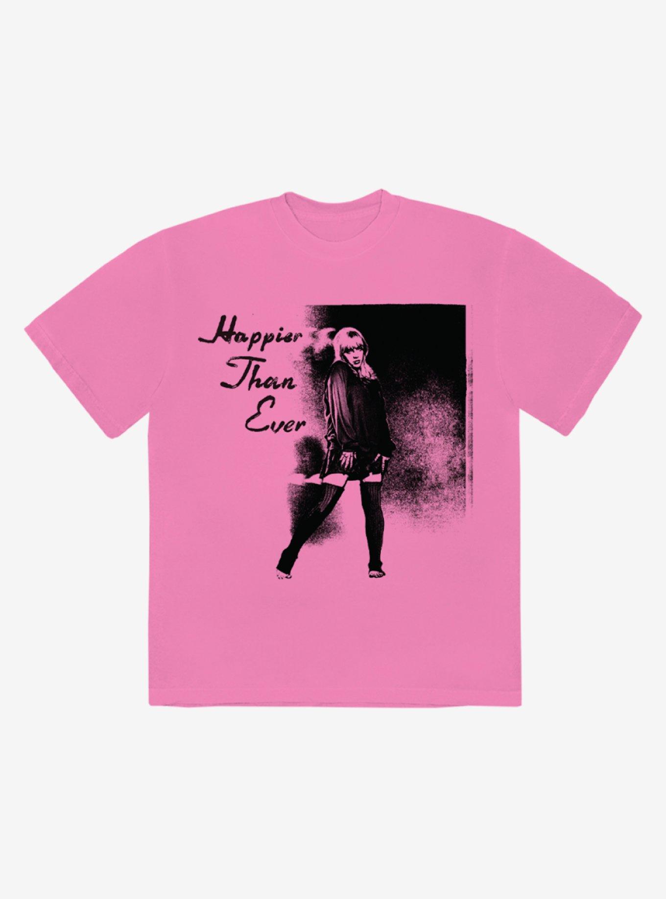 Billie Eilish Happier Than Ever Pink Boyfriend Fit Girls T-Shirt