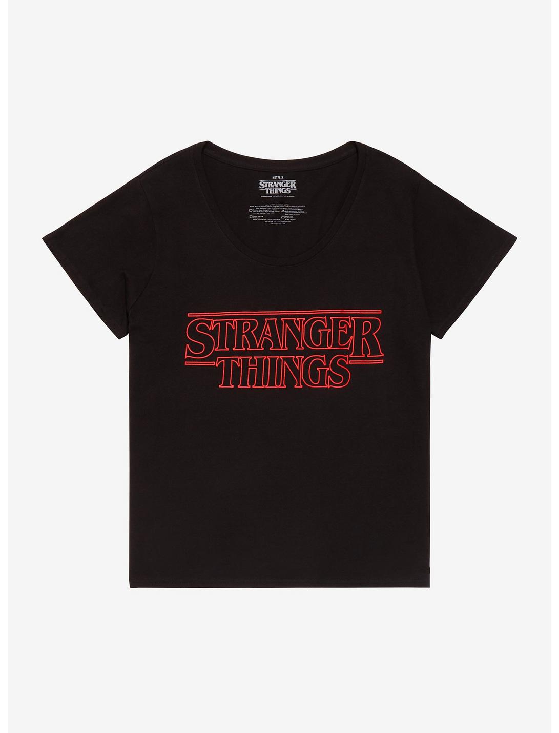 Stranger Things Red Logo Girls T-Shirt Plus Size, RED, hi-res