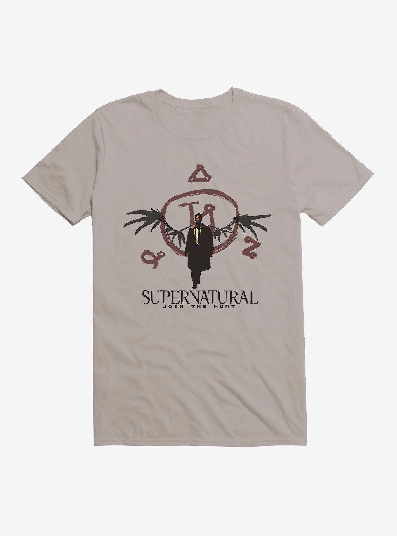 Supernatural Castiel Angel Seal T-Shirt, LIGHT GREY, hi-res