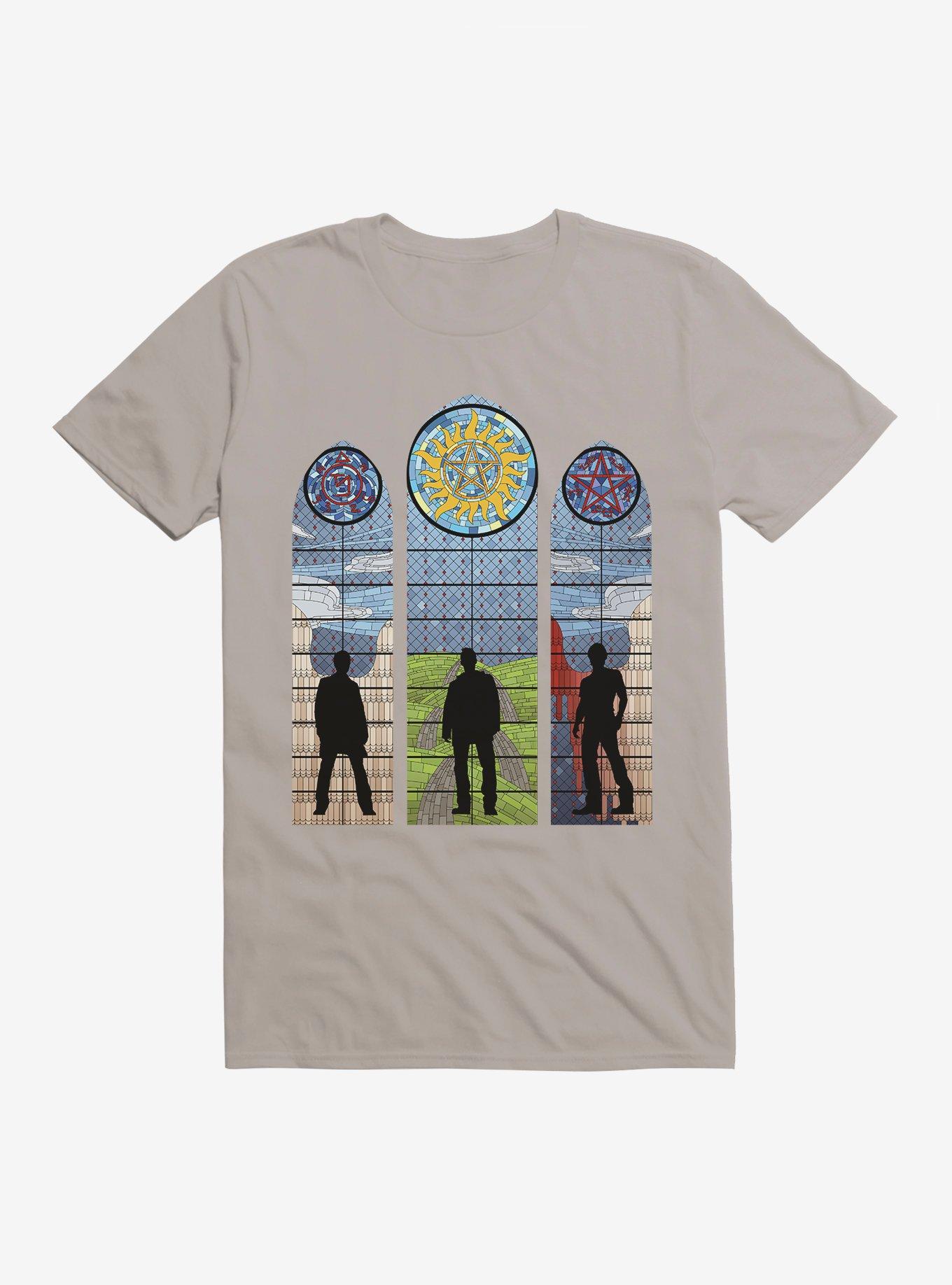 Supernatural Stained Glass Trio T-Shirt, LIGHT GREY, hi-res