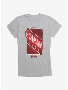 DC Comics The Batman Gotham City Neon Sign Girls T-Shirt, HEATHER, hi-res