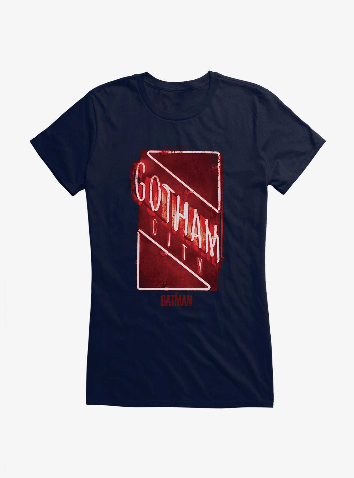 DC Comics The Batman Gotham City Neon Sign Girls T-Shirt, , hi-res