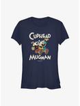 The Cuphead Show! Buddies Girl's T-Shirt, NAVY, hi-res