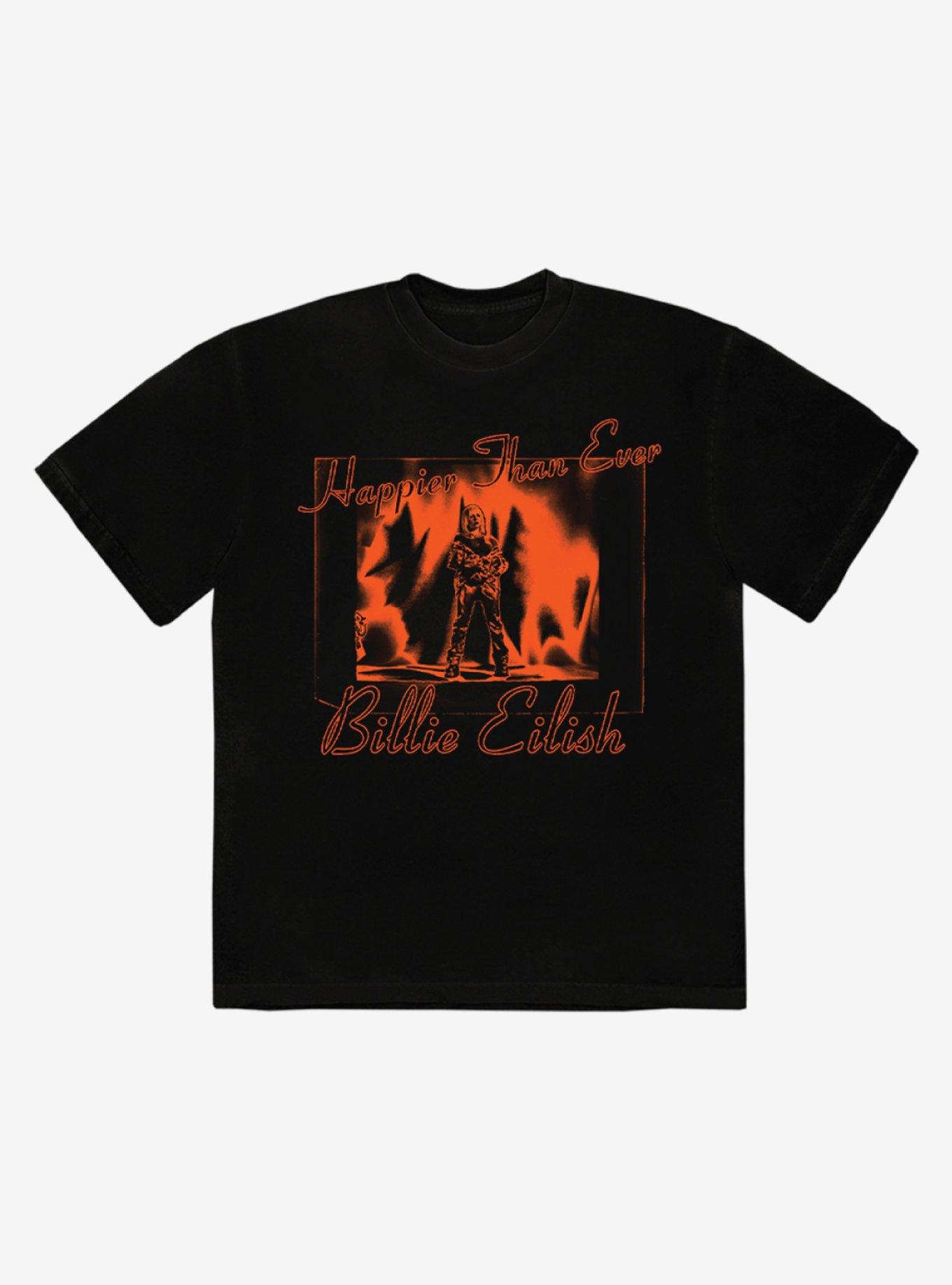 Billie Eilish Red Flames T-Shirt, BLACK, hi-res