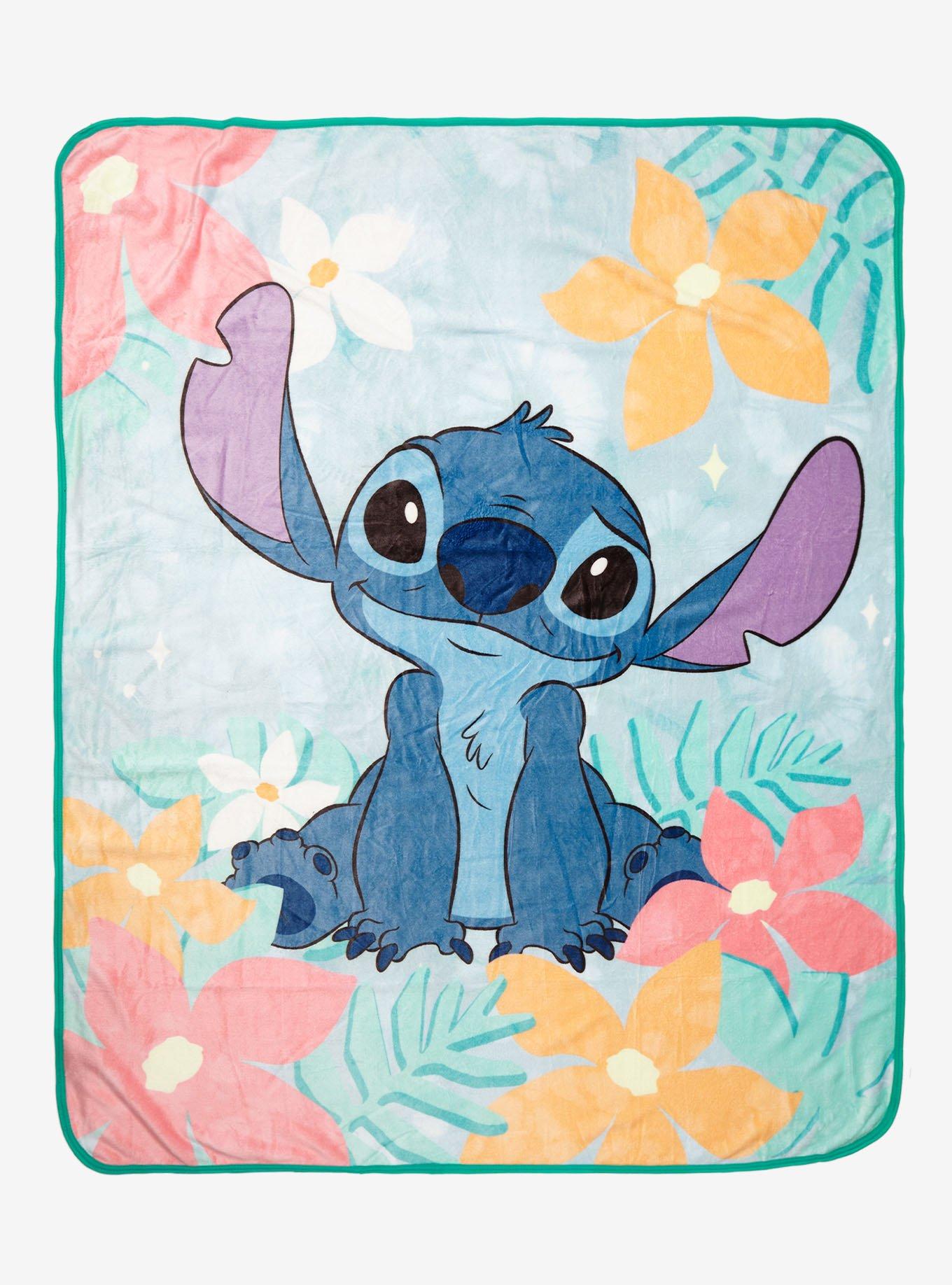 Disney Lilo Stitch Floral Throw Blanket