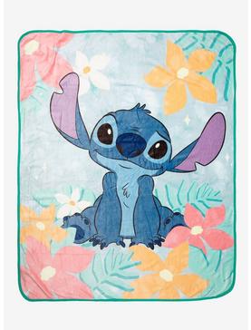 Disney Lilo & Stitch Floral Throw Blanket, , hi-res