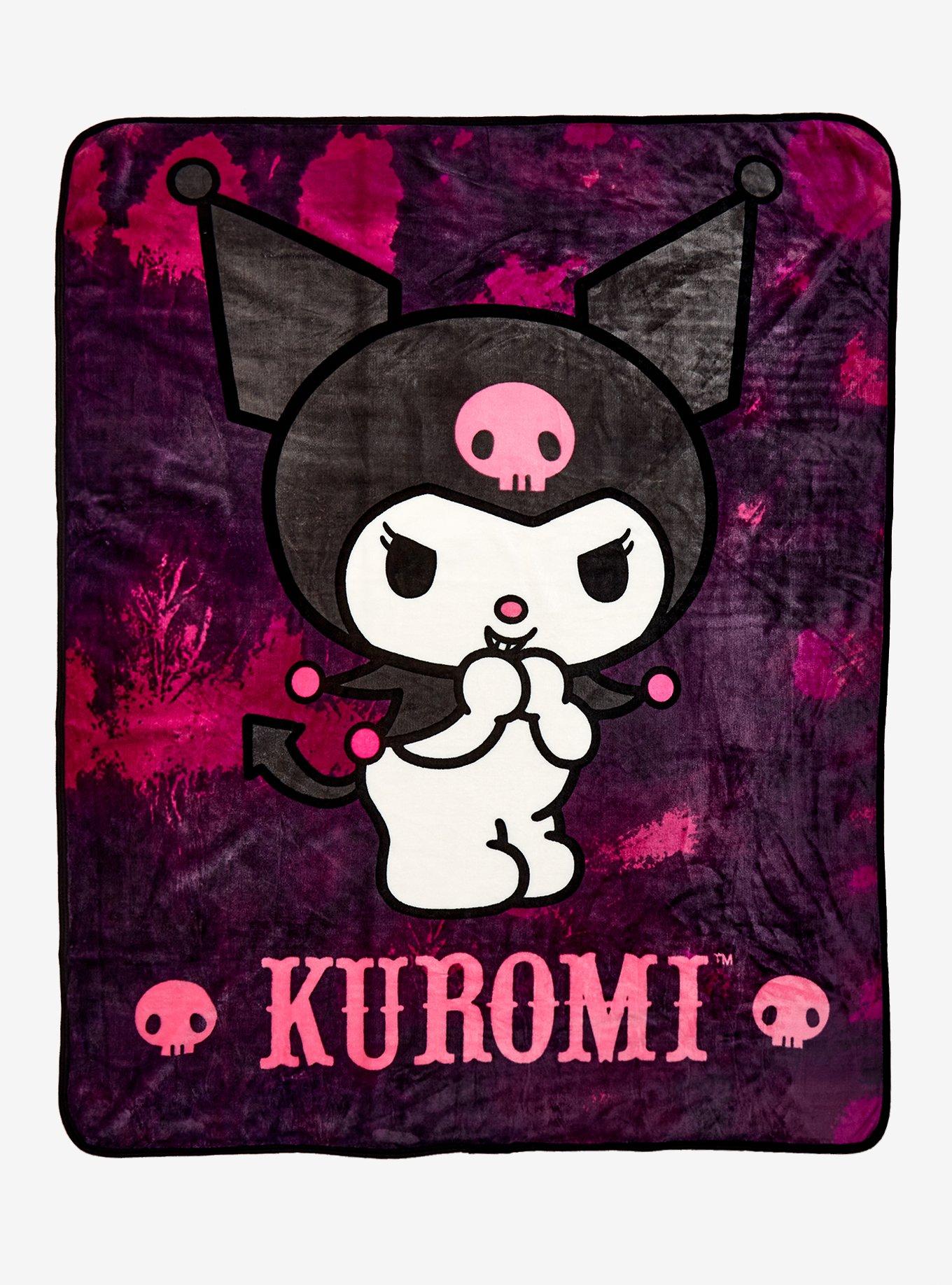 Kuromi Dark Wash Throw Blanket, , hi-res