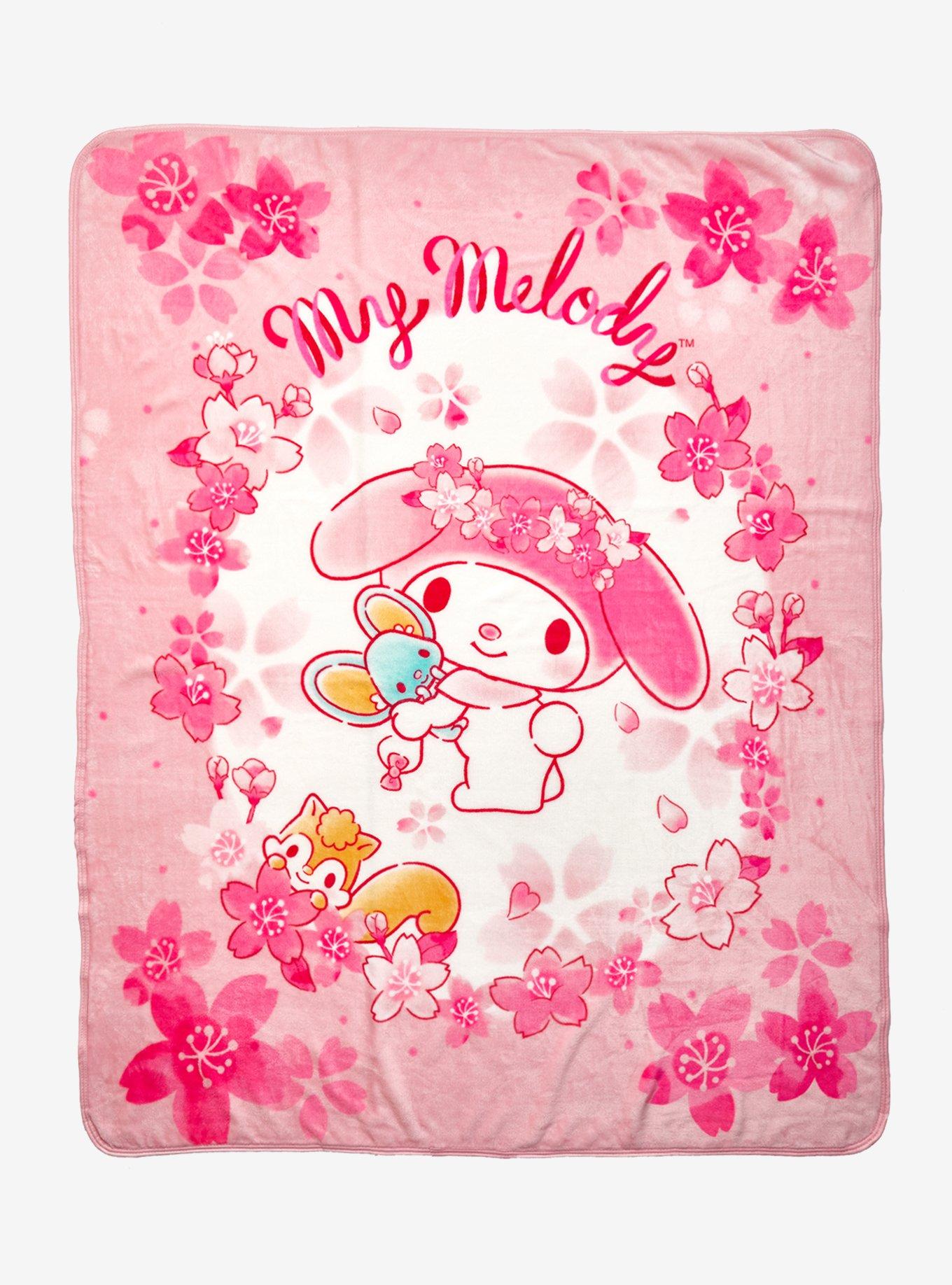 My Melody Cherry Blossoms Throw Blanket