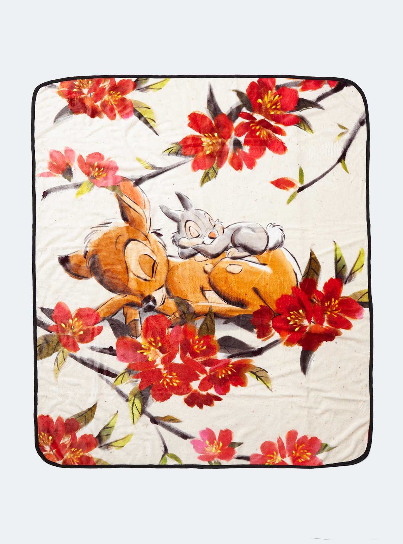 Disney Bambi Napping Floral Throw Blanket, , hi-res