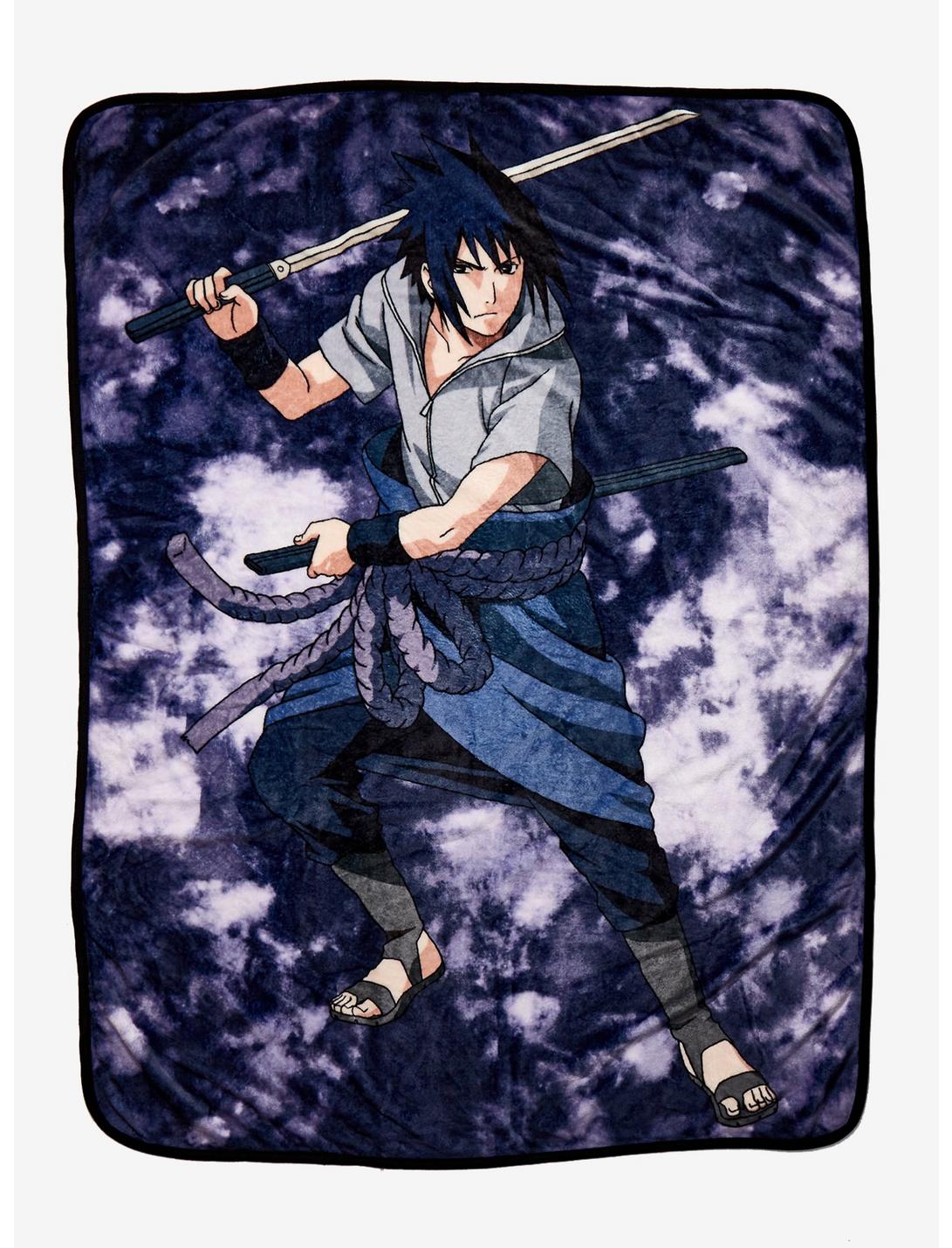 Naruto Shippuden Sasuke Purple Wash Throw Blanket, , hi-res