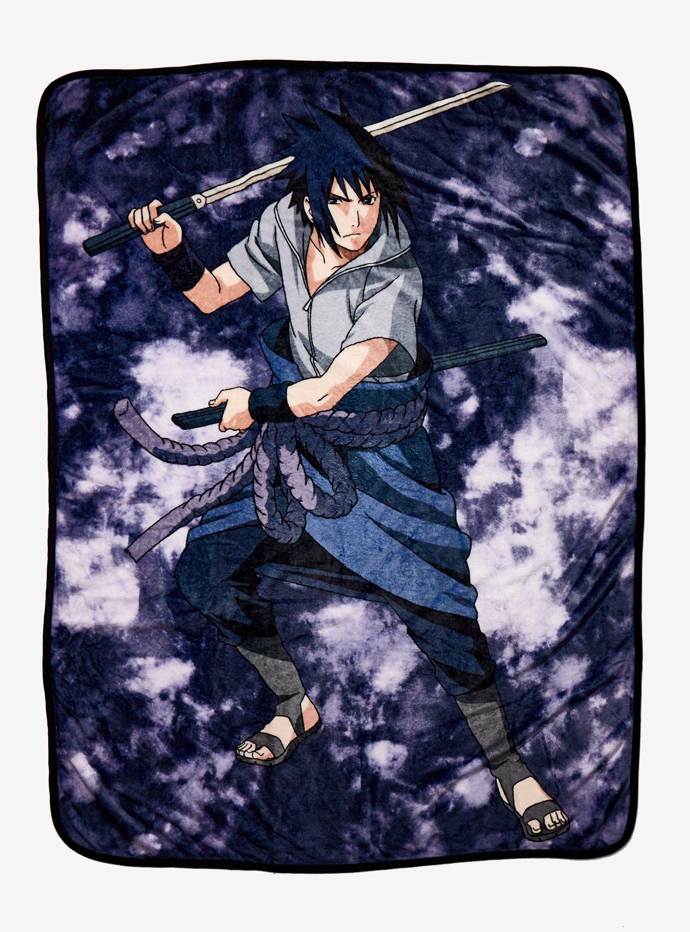 Naruto Shippuden Sasuke Purple Wash Throw Blanket, , hi-res