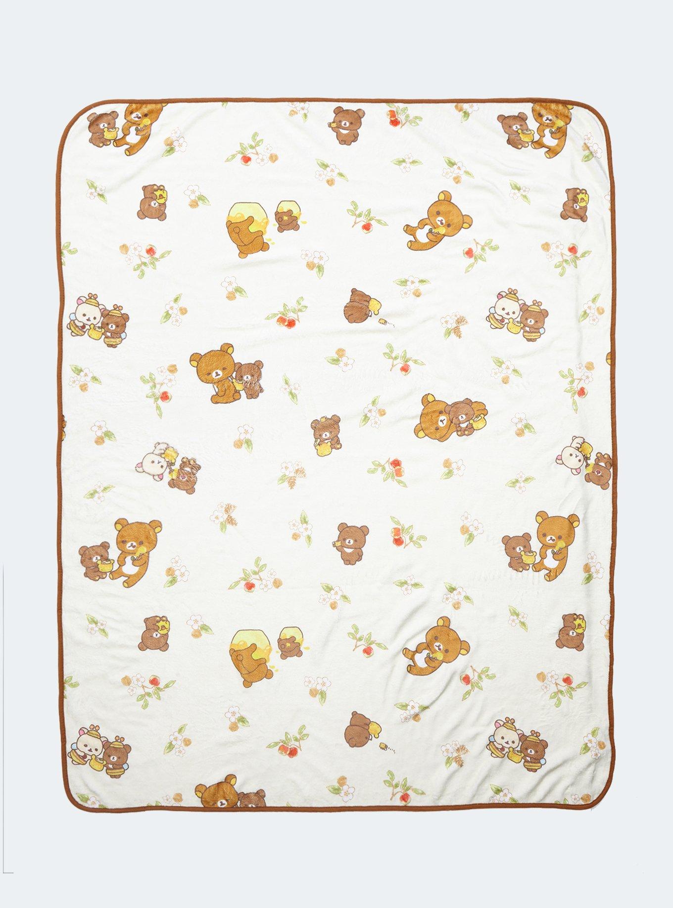 Rilakkuma Floral Throw Blanket