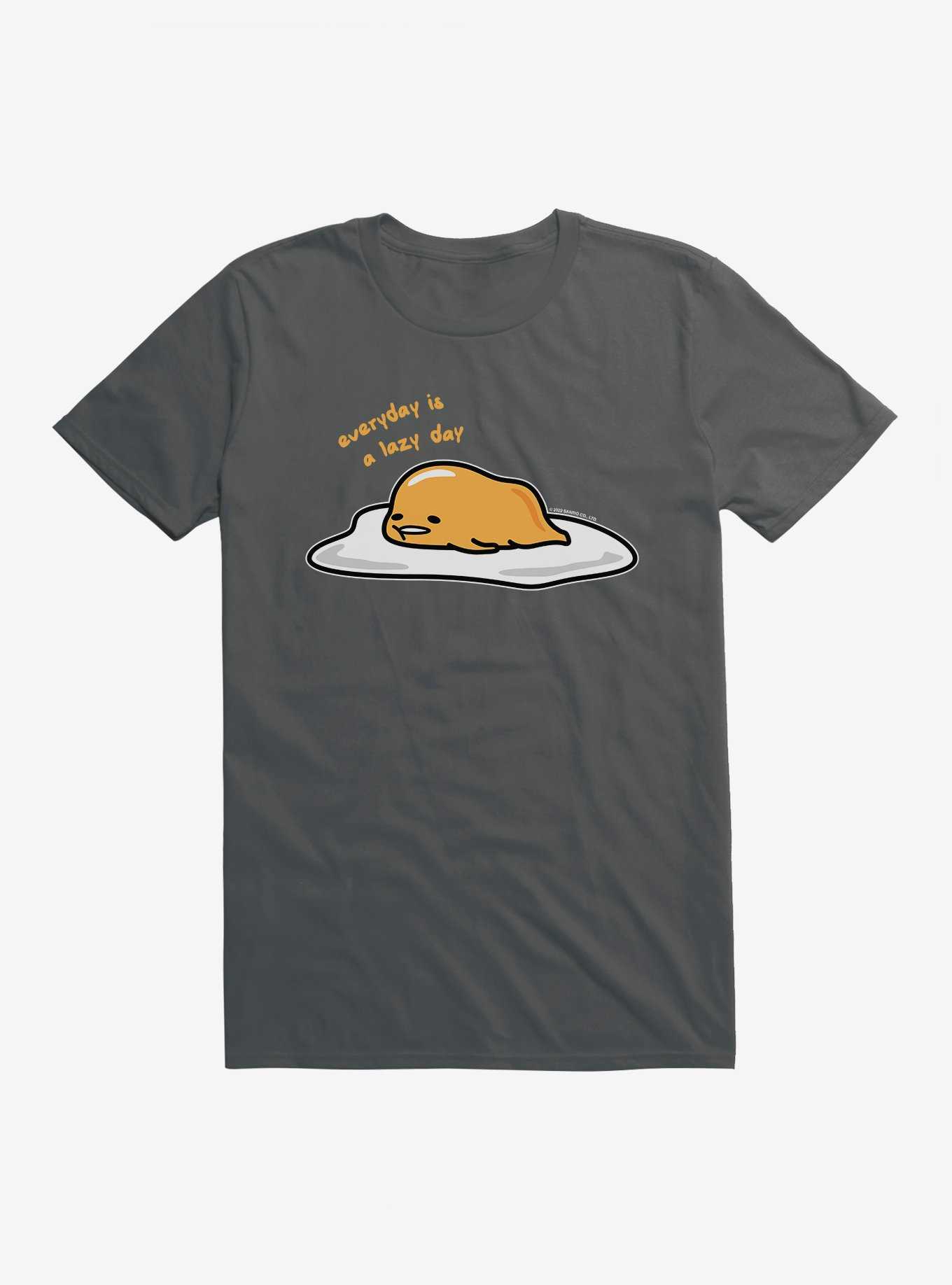 Gudetama Everyday Is A Lazy Day T-Shirt, CHARCOAL, hi-res
