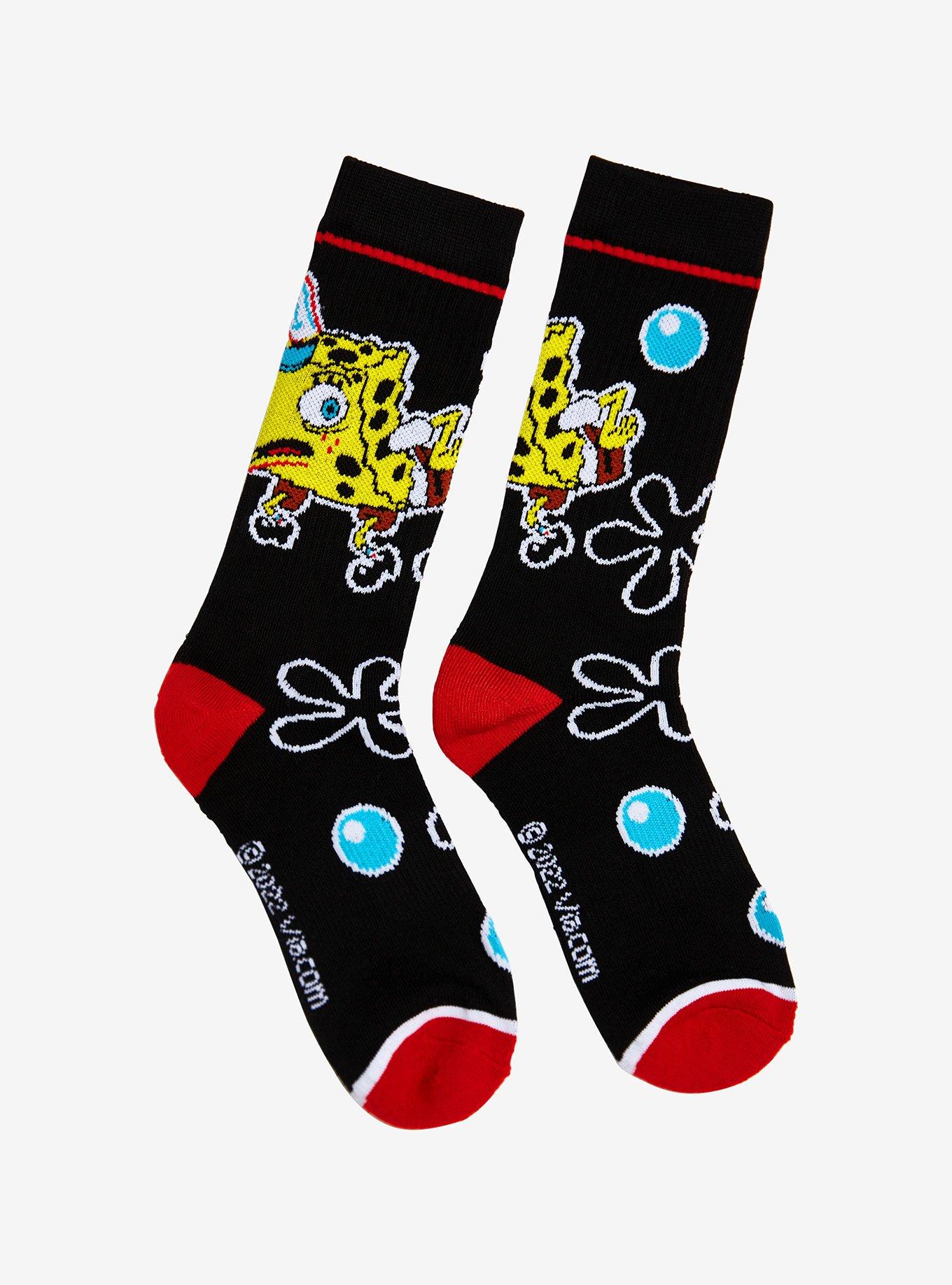 SpongeBob SquarePants Chicken Flowers Crew Socks, , hi-res