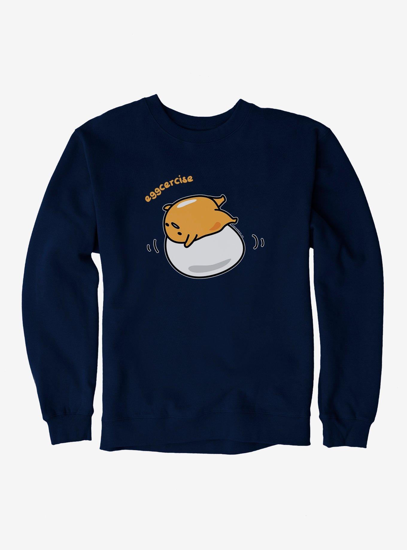 Gudetama Eggcercise Sweatshirt, NAVY, hi-res