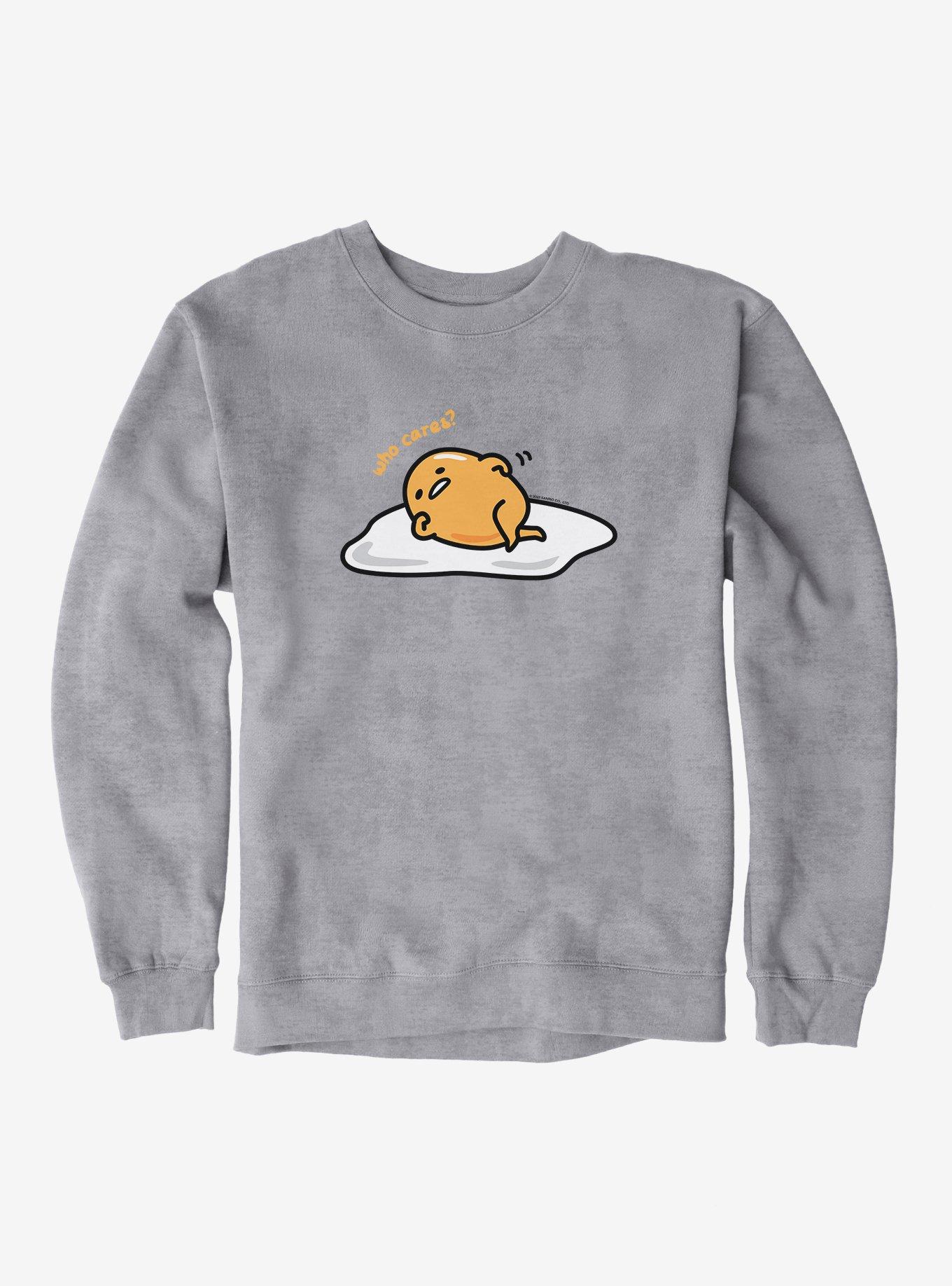 Gudetama Who Cares? Sweatshirt, HEATHER GREY, hi-res
