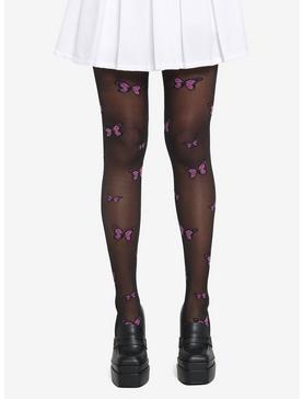 Purple Butterfly Tights, , hi-res