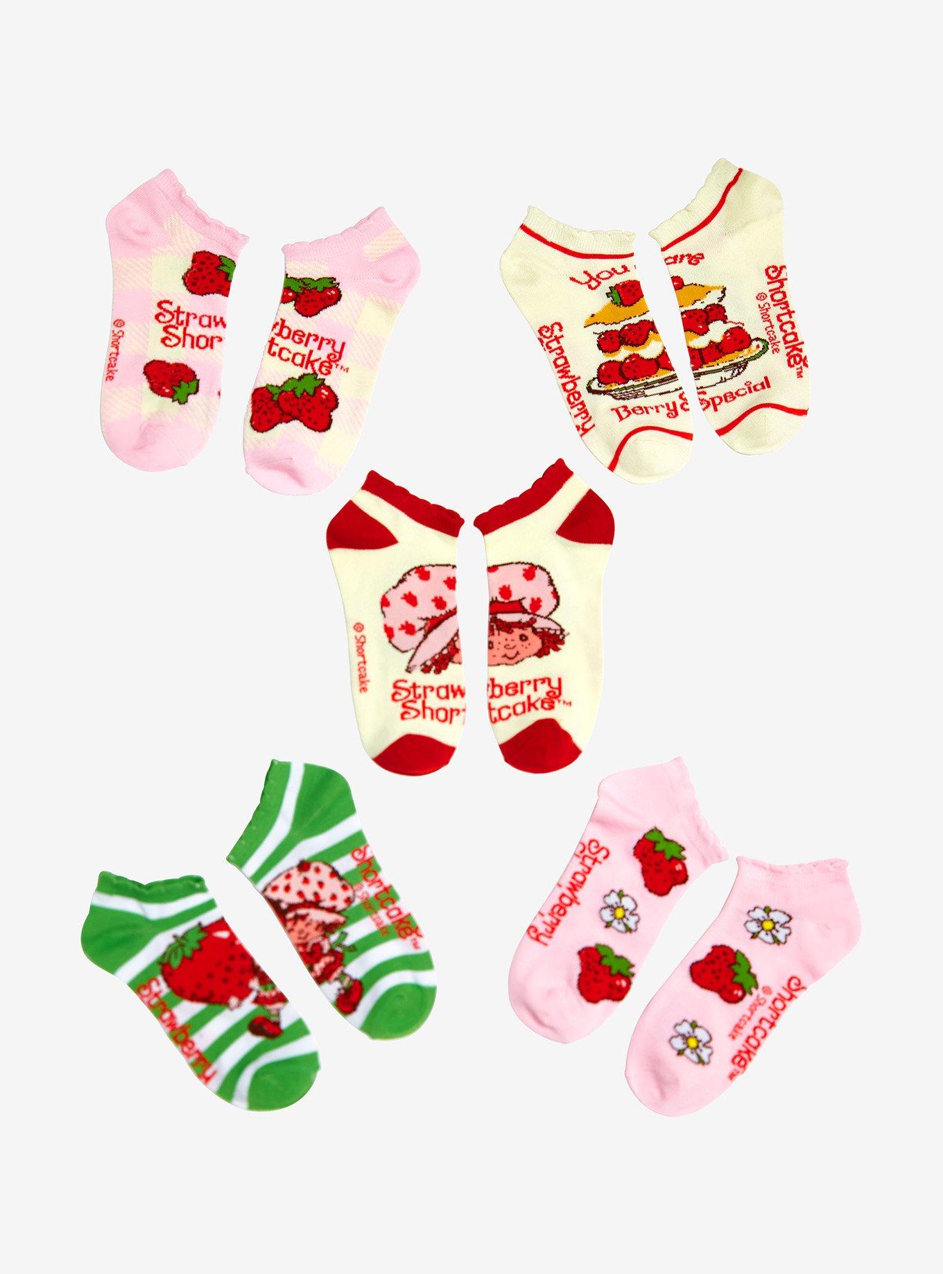 Strawberry Shortcake Dessert No-Show Socks 5 Pack, , hi-res