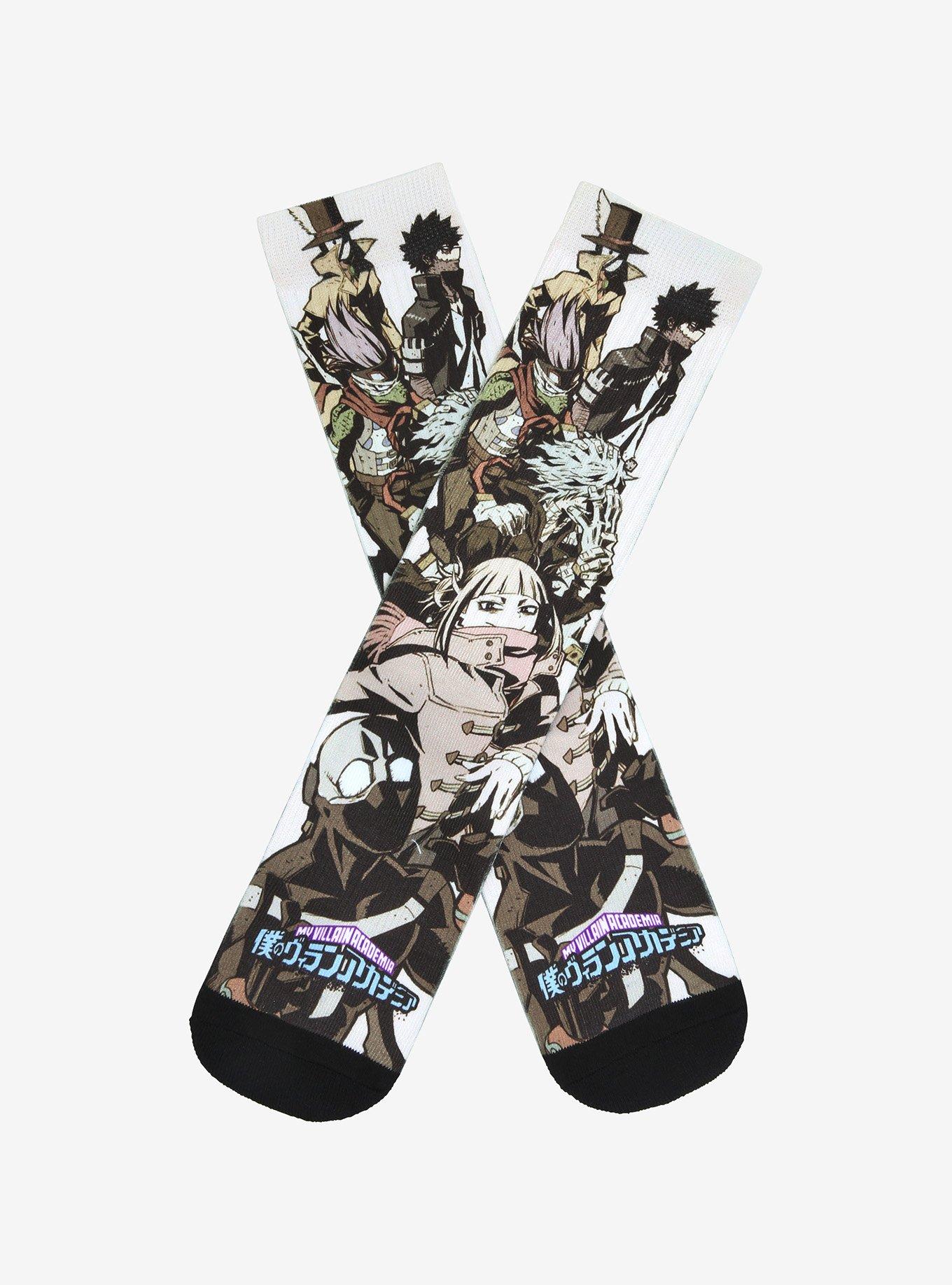 My Hero Academia League Of Villains Sepia Crew Socks, , hi-res