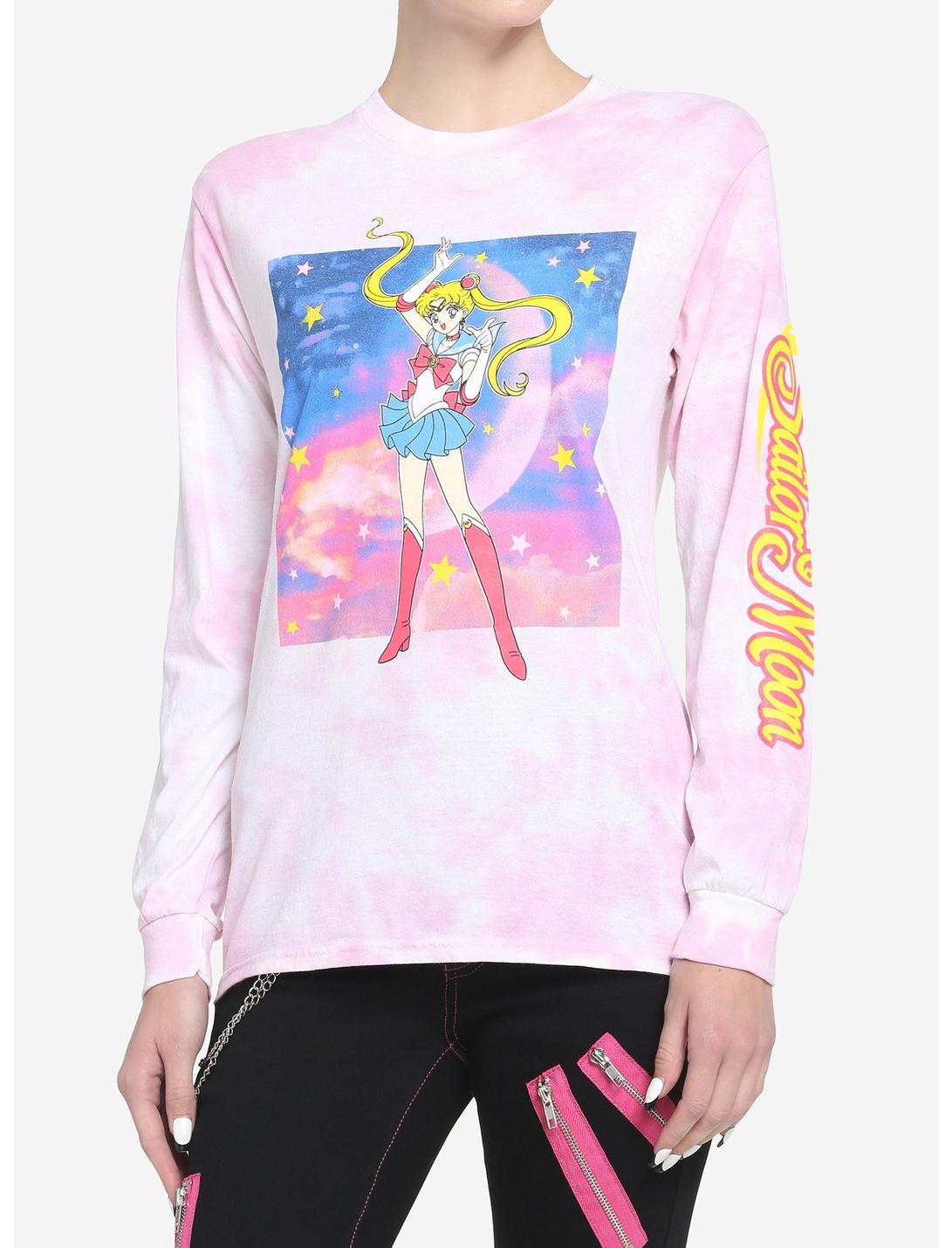 Sailor Moon Galaxy Pink Tie-Dye Long-Sleeve Girls T-Shirt, MULTI, hi-res