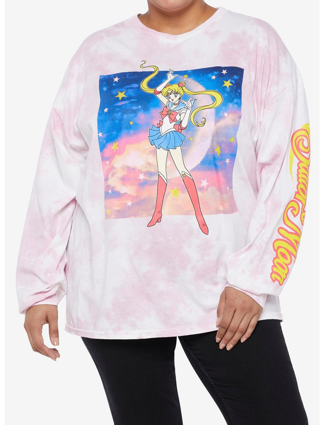 Sailor Moon Galaxy Pink Tie-Dye Long-Sleeve Girls T-Shirt Plus Size, MULTI, hi-res