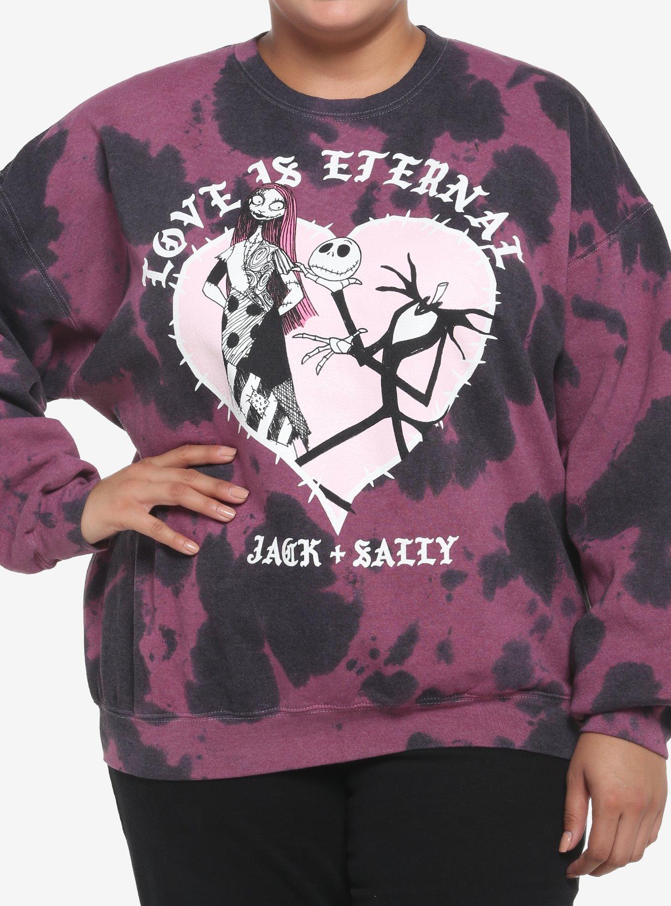 The Nightmare Before Christmas Love Is Eternal Tie-Dye Girls Sweatshirt Plus Size, , hi-res